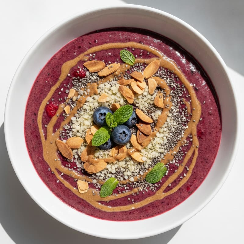 Berry-Almond Protein Smoothie Bowl