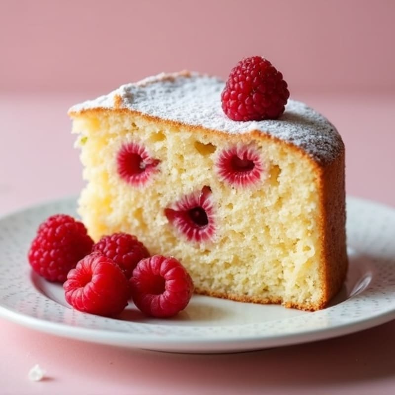 Moist Almond Flour Cake with Fresh Red Berries