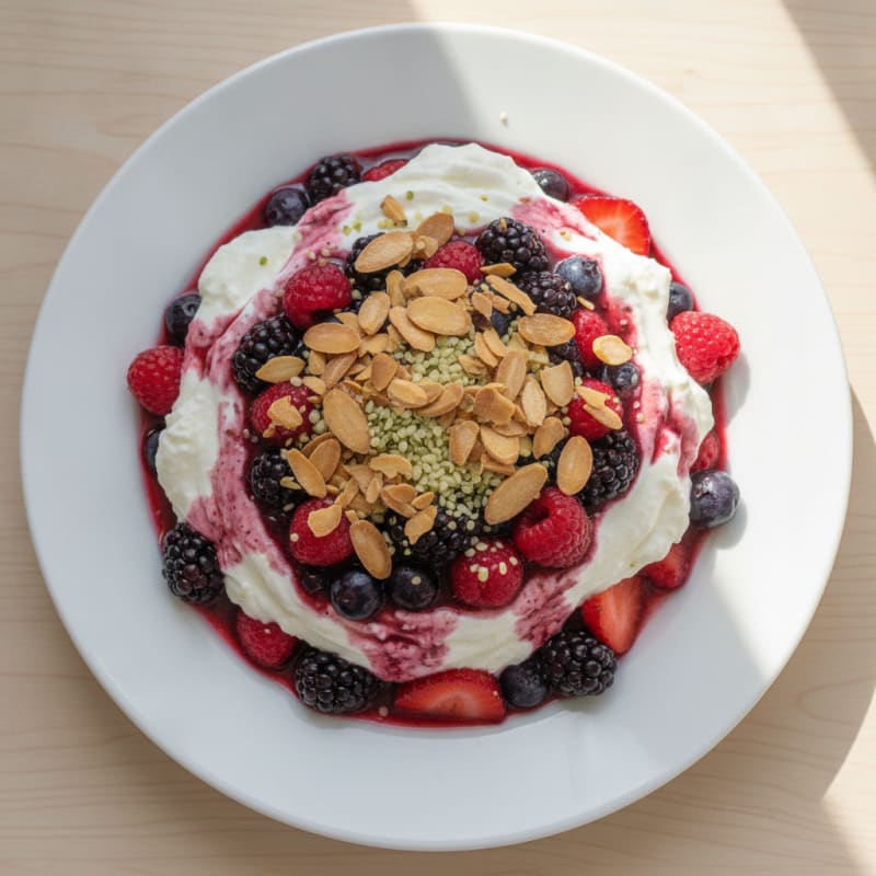Greek Yogurt Protein Parfait with Mixed Berries