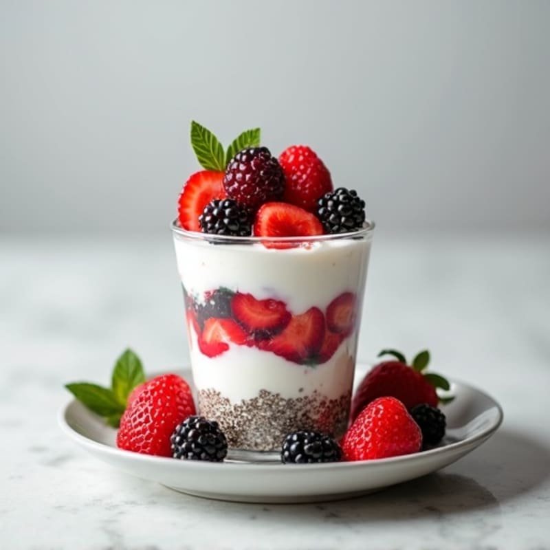 Creamy Greek Yogurt Parfait with Mixed Berries and Chia Seeds