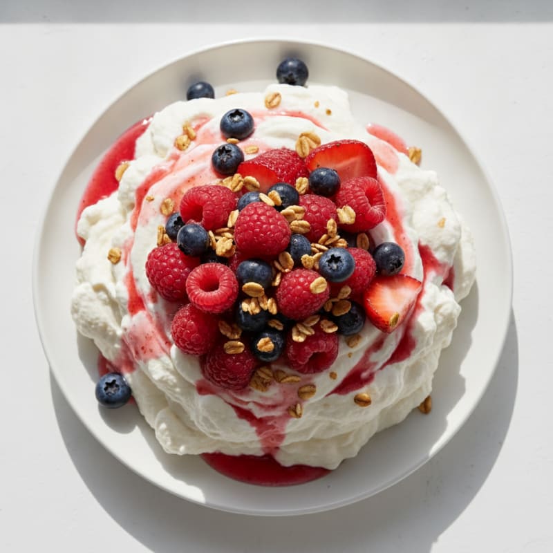 Greek Yogurt Protein Mousse with Mixed Berries