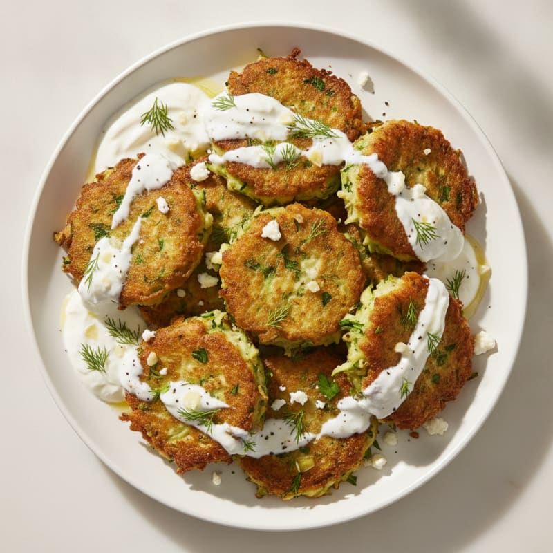 Zucchini Fritters with Dill Yogurt