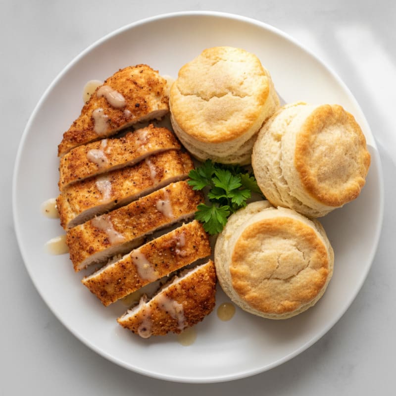 Buttermilk Fried Chicken with Fluffy Biscuits