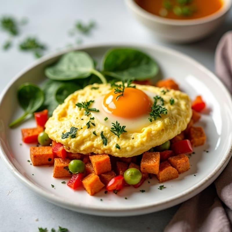 Protein-Packed Egg White Scramble with Sweet Potato Hash