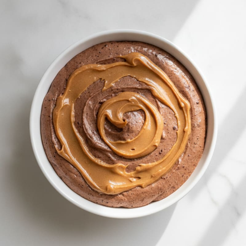 Chocolate Protein Mousse with Peanut Butter Swirl