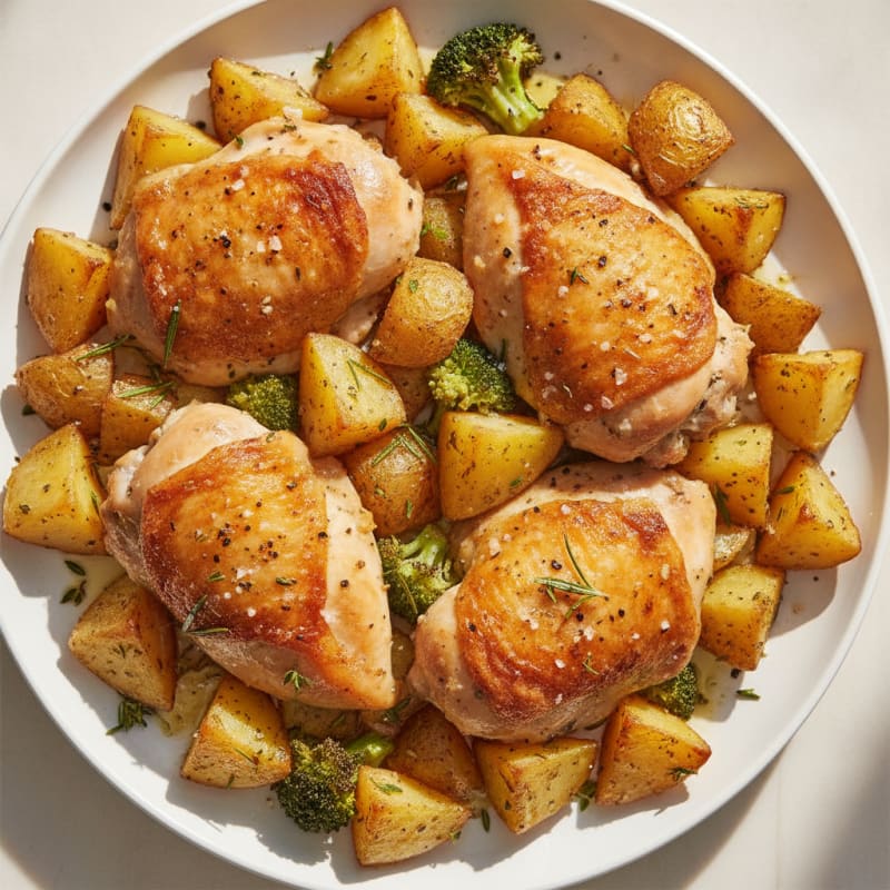 Roasted Garlic Herb Chicken and Potatoes