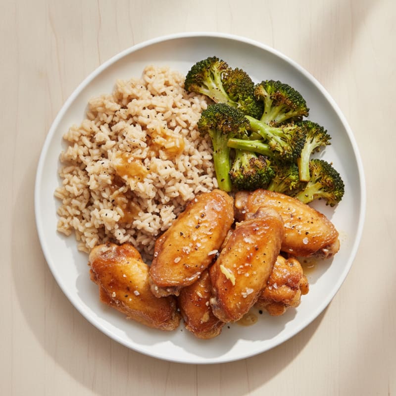 Honey-Garlic Chicken Wings with Roasted Broccoli