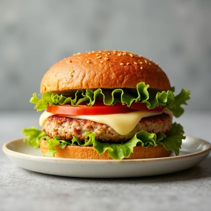 Crispy Baked Mozzarella-Stuffed Turkey Burger