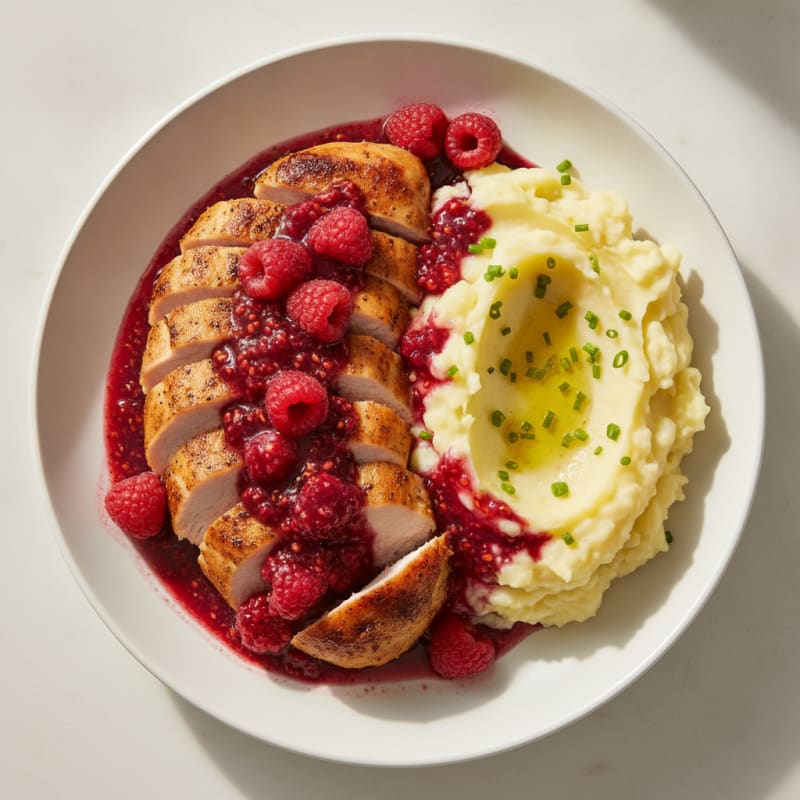 Seared Turkey Breast with Garlic Mashed Potatoes