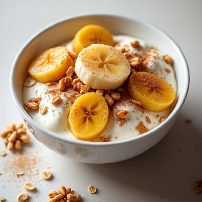 Cinnamon-Spiced Caramelized Banana Breakfast Bowl