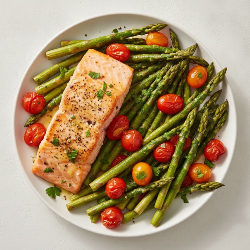 Sheet Pan Lemon Herb Salmon with Asparagus
