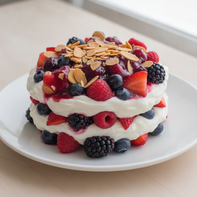 Greek Yogurt Protein Parfait with Mixed Berries