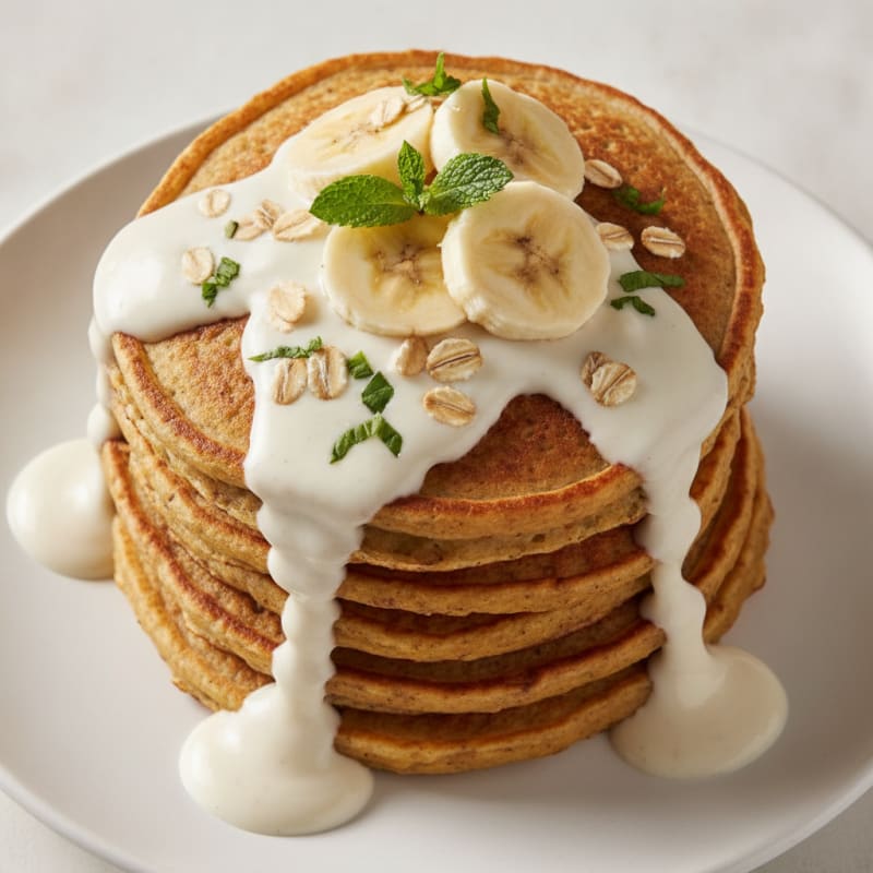 Banana Protein Pancakes with Maple Yogurt