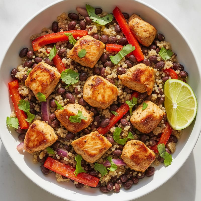 Chicken and Black Bean Quinoa Bowl