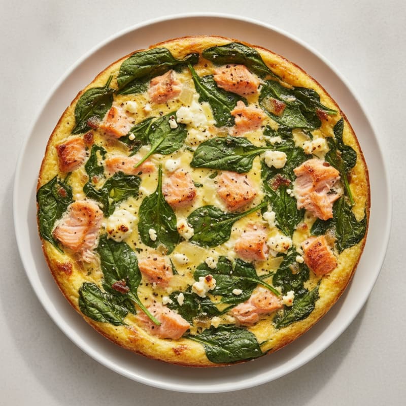 Baked Salmon and Spinach Quiche