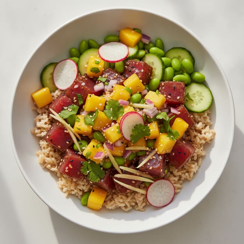 Ahi Tuna Poke with Tropical Salsa