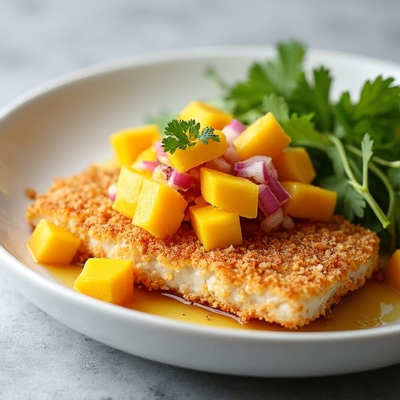 Crispy Coconut-Crusted Mahi Mahi with Mango Salsa