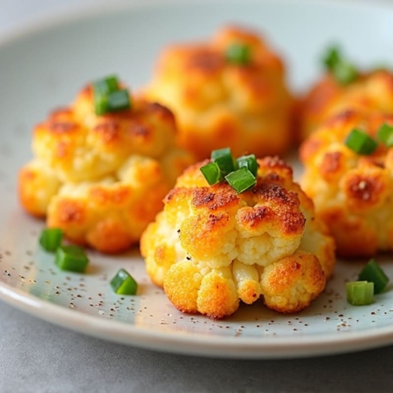 Crispy Baked Cheesy Cauliflower Bites