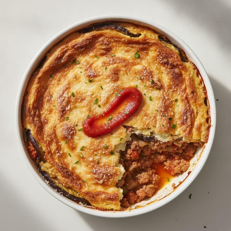 Baked Lamb Moussaka with Eggplant