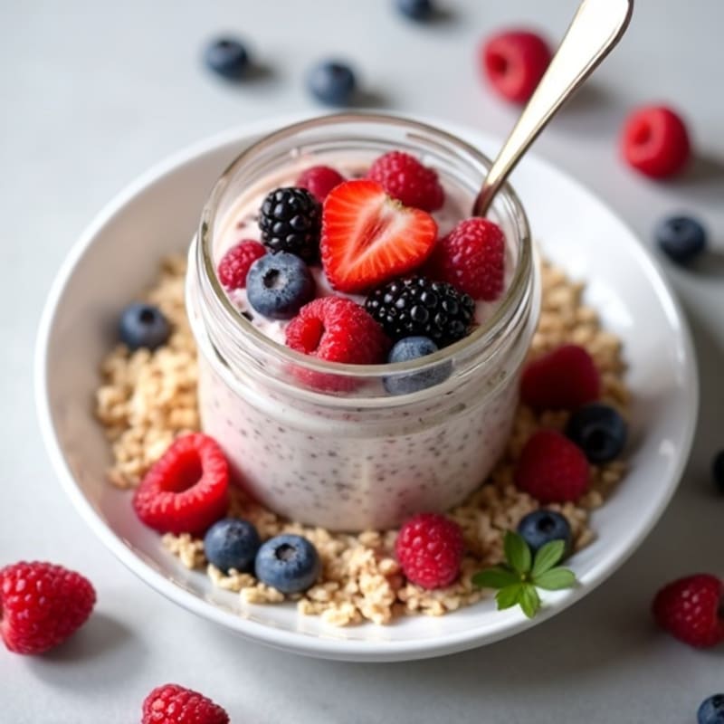 Protein-Packed Vanilla Berry Overnight Oats