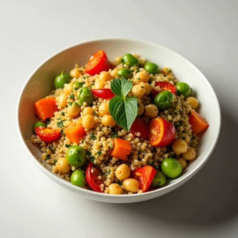 Herb-Roasted Vegetable Pearl Couscous with Chickpeas