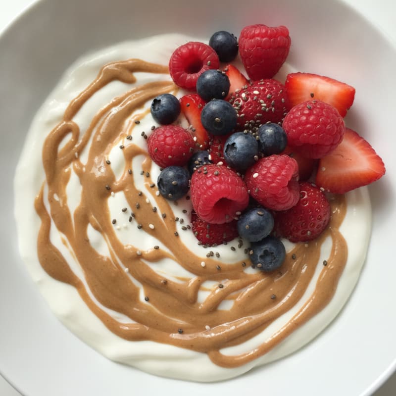 Greek Yogurt Protein Pudding with Mixed Berries