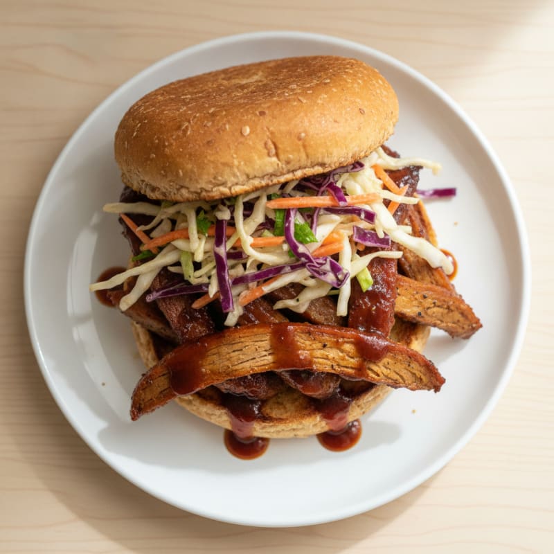 BBQ Seitan Sandwich with Slaw