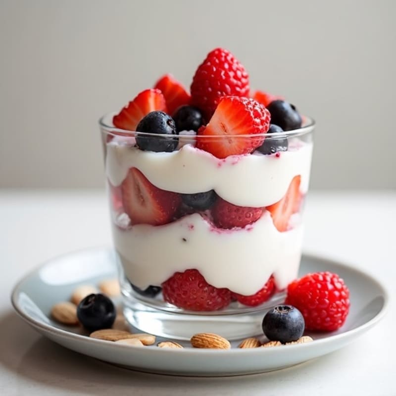 Greek Yogurt Protein Parfait with Berries and Almonds