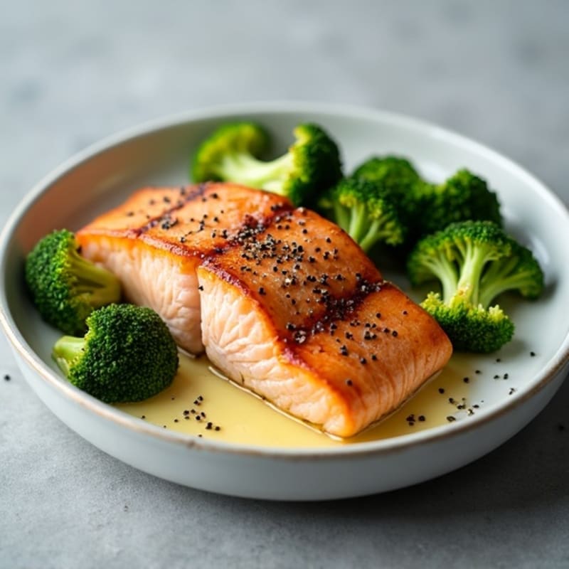 Seared Salmon with Roasted Broccoli