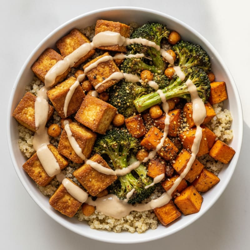 Roasted Vegetable Buddha Bowl with Tahini