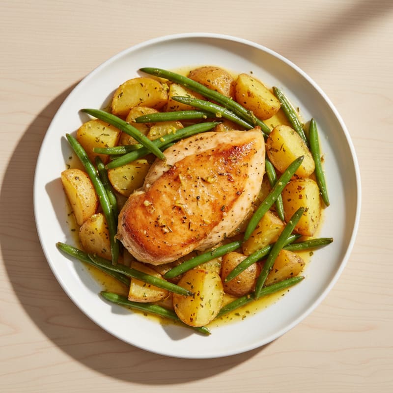 Crispy Lemon-Herb Roasted Chicken with Potatoes