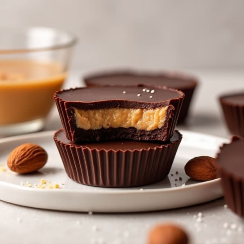 No-Bake Dark Chocolate Almond Butter Cups with a Protein Boost