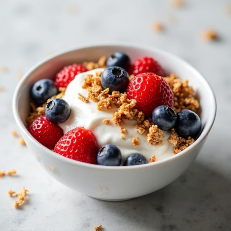 Creamy Greek Yogurt with Fresh Berries and Crunchy Granola
