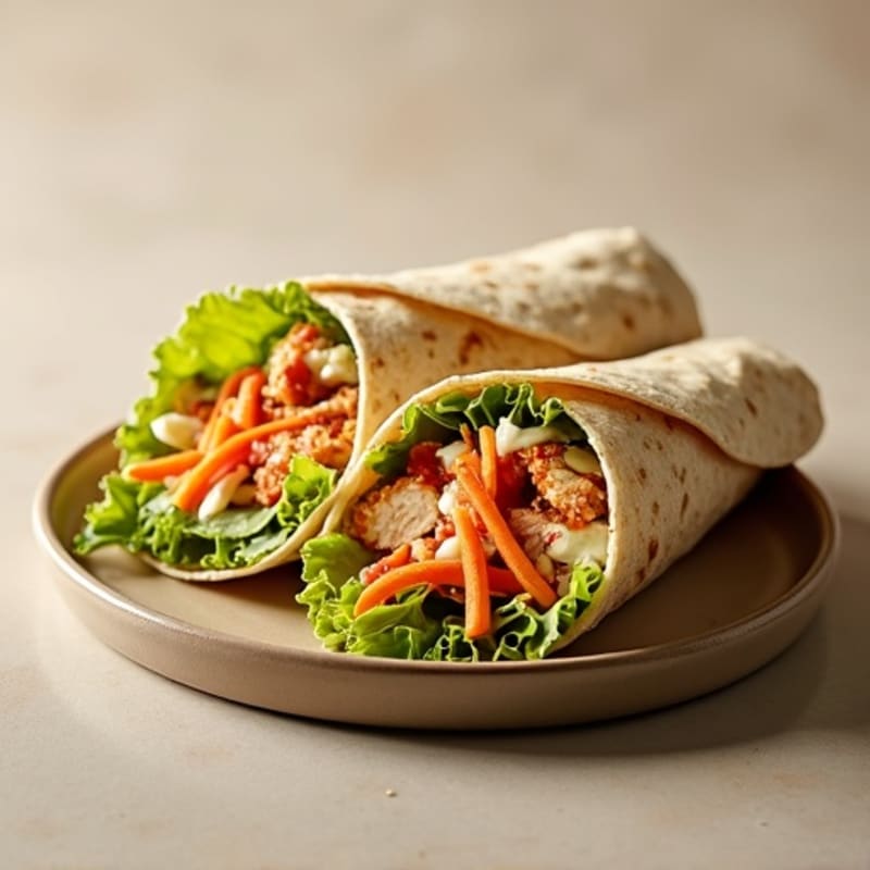 Spicy Buffalo Chicken Wrap with Crunchy Slaw