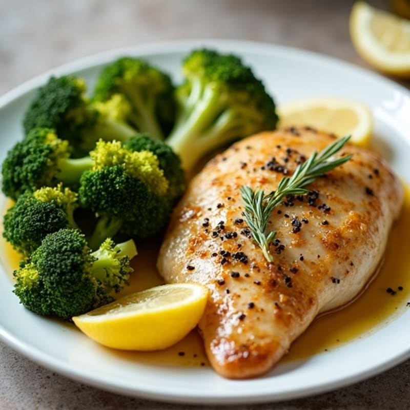 Lemon Herb Roasted Chicken with Crispy Roasted Broccoli