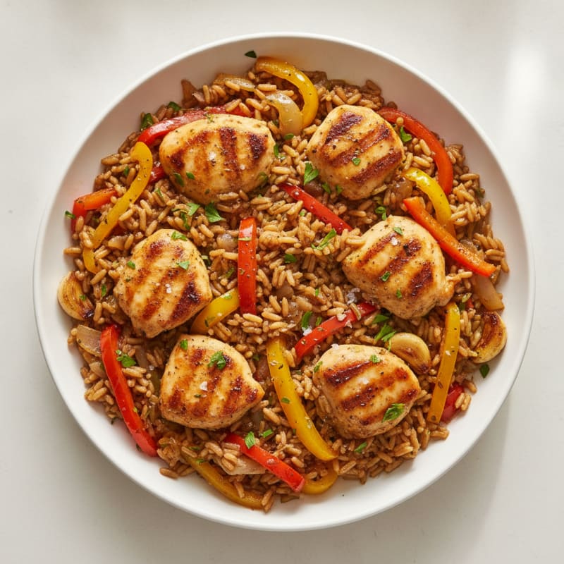 Savory Chicken and Brown Basmati Skillet