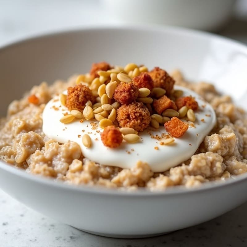 Creamy Oatmeal with Greek Yogurt and Mixed Seeds