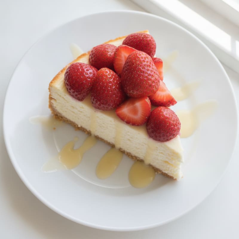 Creamy Protein Cheesecake with Fresh Strawberries