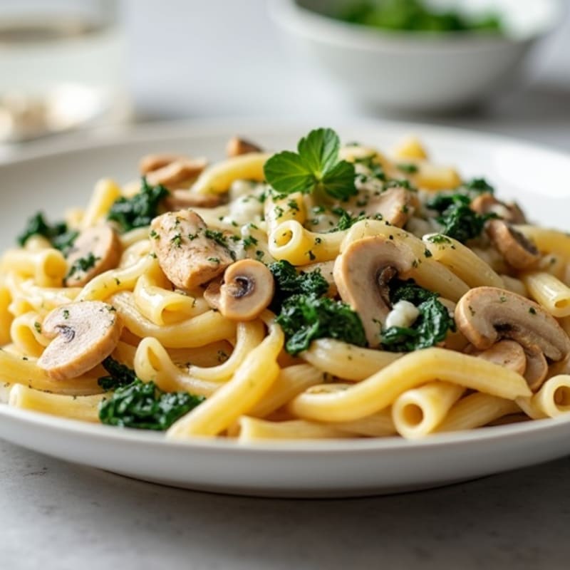 Healthy Creamy Chicken Alfredo Pasta