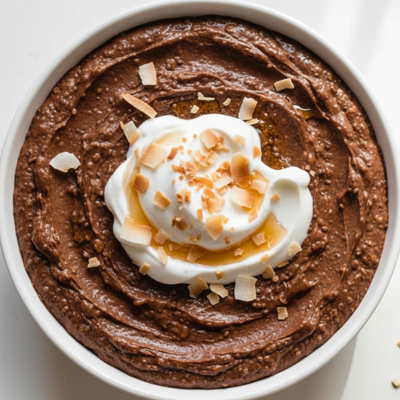 Silky Chocolate Protein Pudding with Chia Seeds