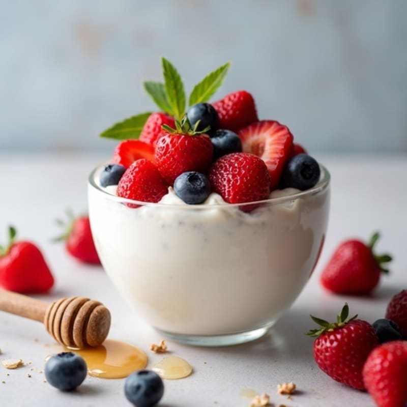 Greek Yogurt Protein Mousse with Fresh Berries