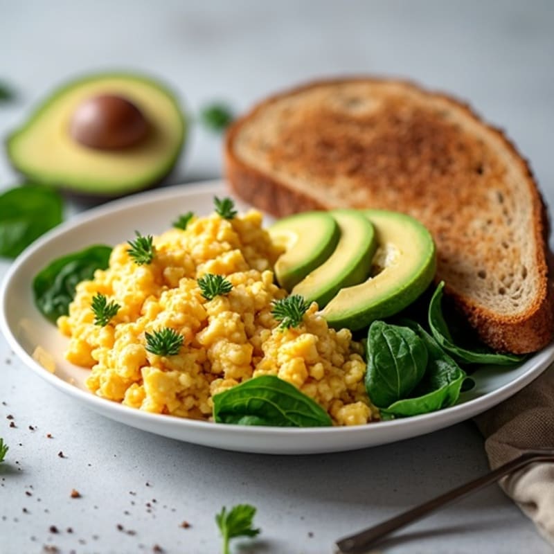 Egg White Scramble with Roasted Turkey and Spinach