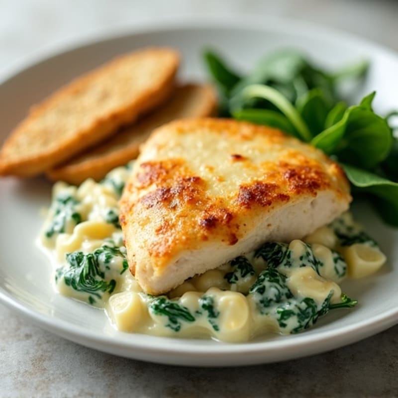 Creamy Spinach Artichoke Chicken Bake