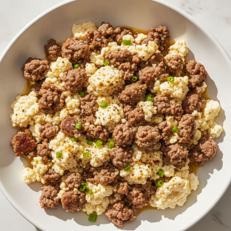 Ground Beef and Cottage Cheese Skillet