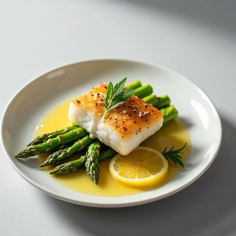 Seared Cod with Roasted Asparagus