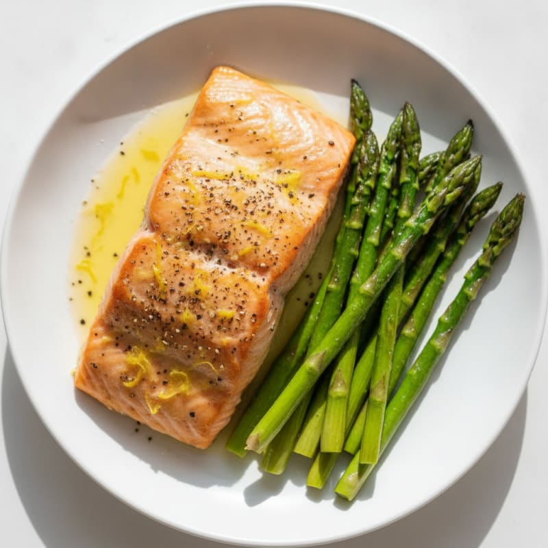 Baked Lemon Herb Salmon with Asparagus