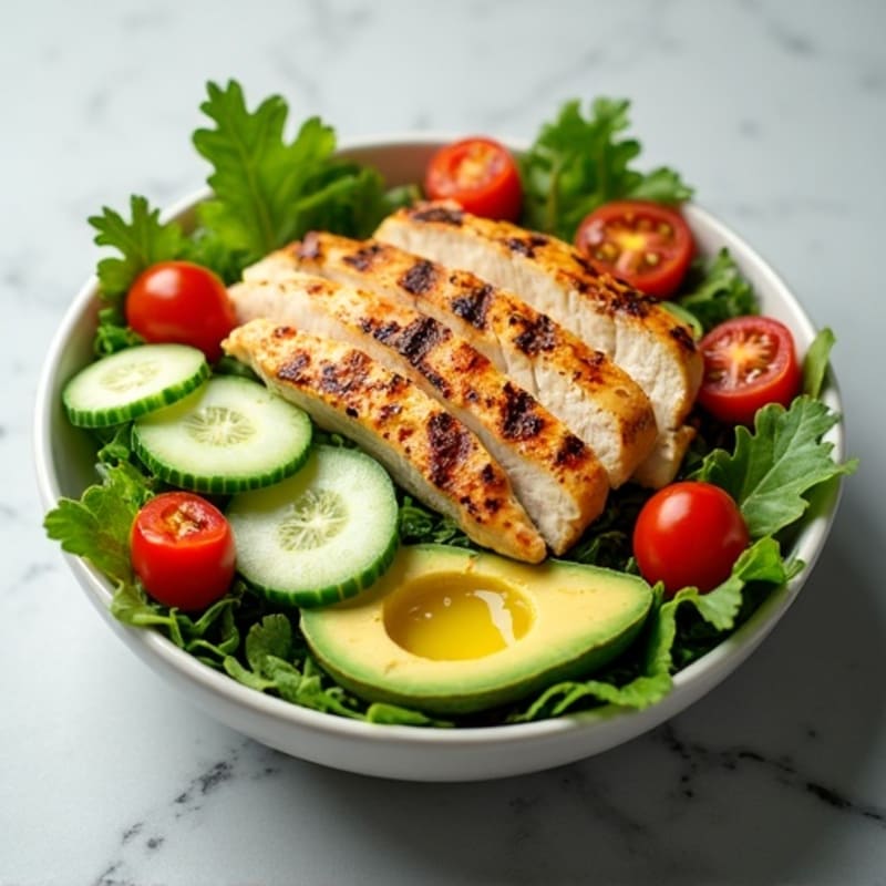 Grilled Chicken and Crisp Avocado Salad Bowl