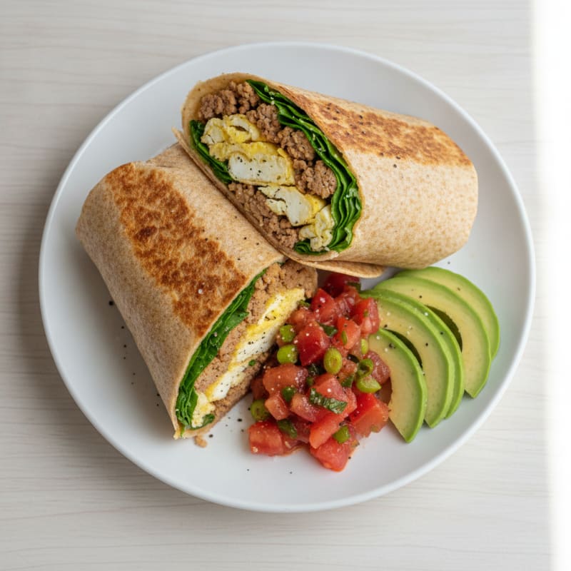 Loaded Breakfast Burrito with Salsa