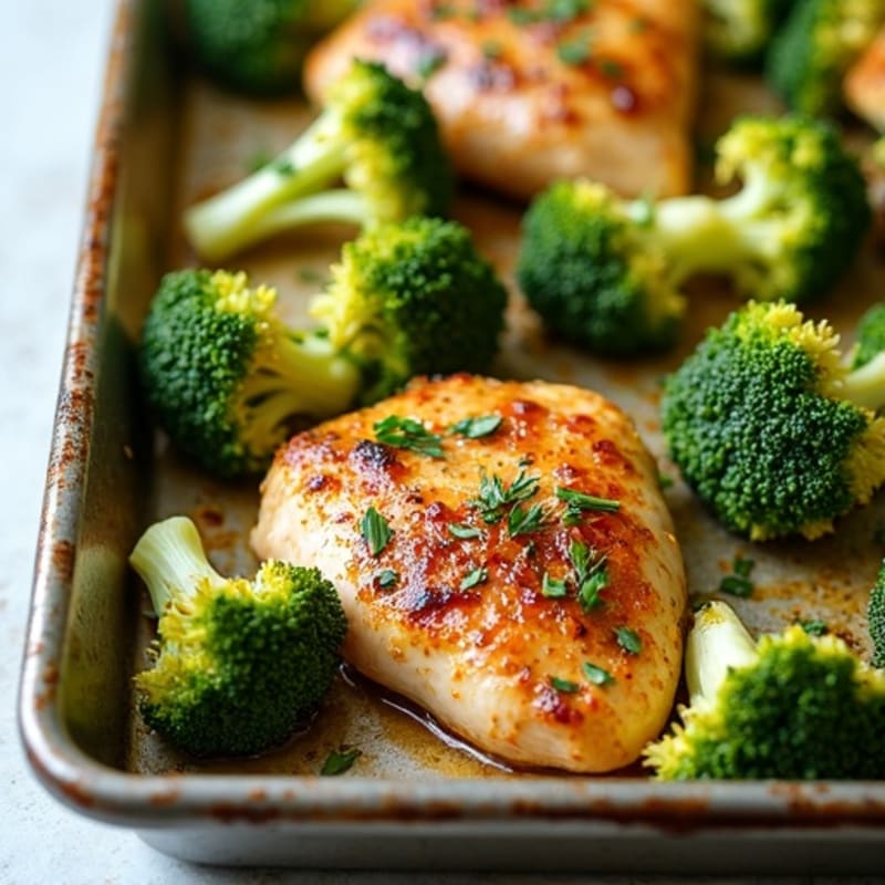 Sheet Pan Lemon-Herb Roasted Chicken with Crispy Broccoli