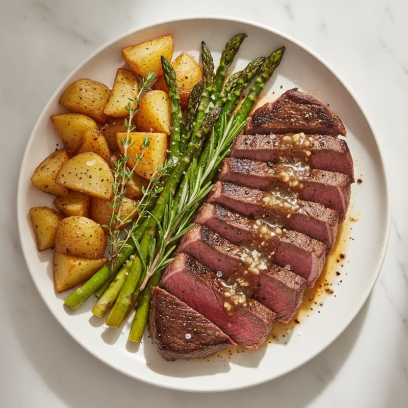 Garlic Herb Steak and Roasted Potatoes